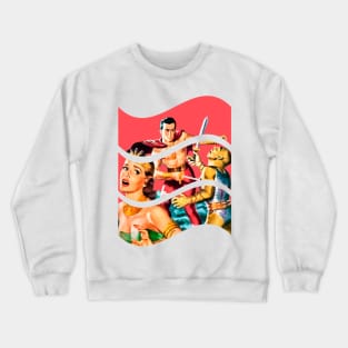 Girl Pin Up Space Alien Captivating Retro Vintage Fantasy Sci-Fi Art in Comic Book Style Crewneck Sweatshirt